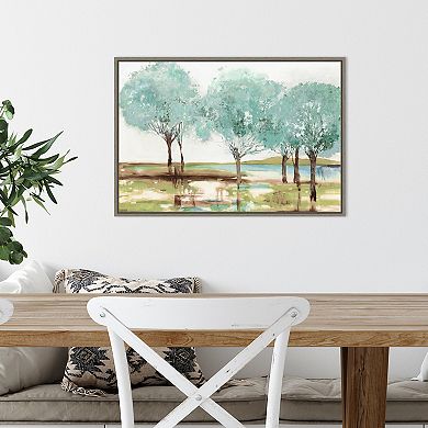 Amanti Art Summer Transition Trees Framed Canvas Wall Art