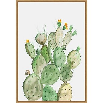 Amanti Art Sunny Cactus Framed Canvas Wall Art