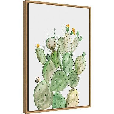 Amanti Art Sunny Cactus Framed Canvas Wall Art
