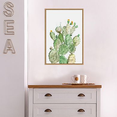 Amanti Art Sunny Cactus Framed Canvas Wall Art