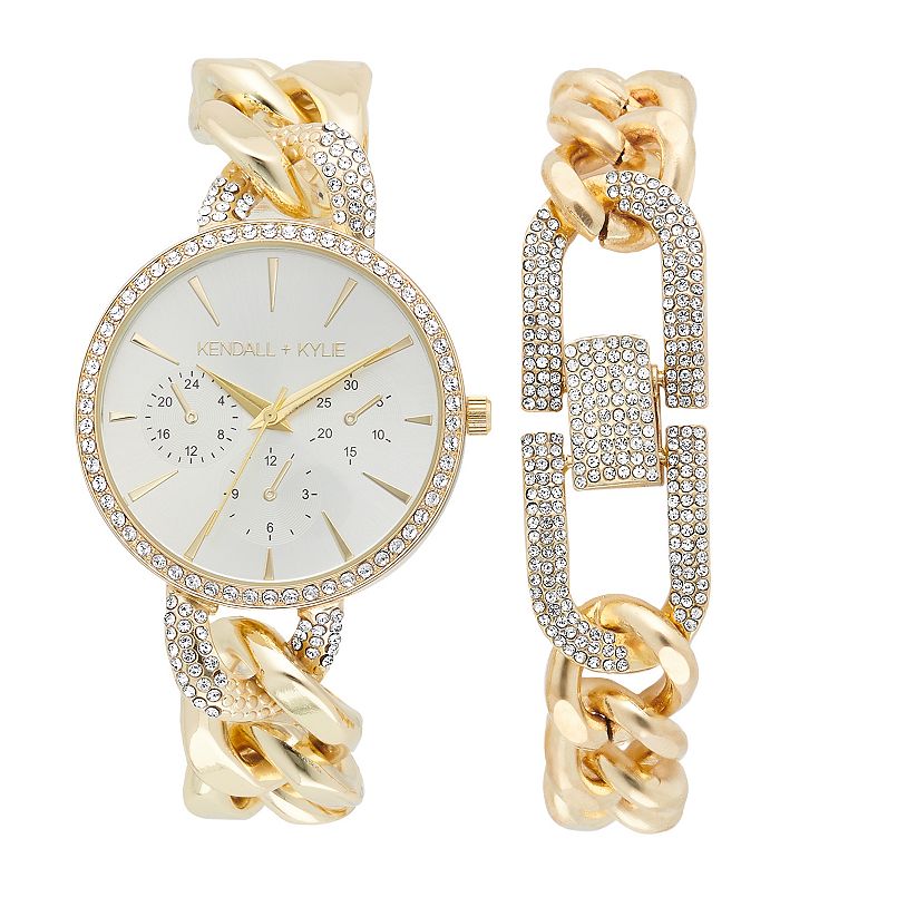 Kendall & Kylie Women's Watch & Bracelet Set (Gold)