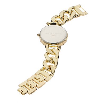 KENDALL & KYLIE Women's Crystal Watch & Medallion Bracelet Set