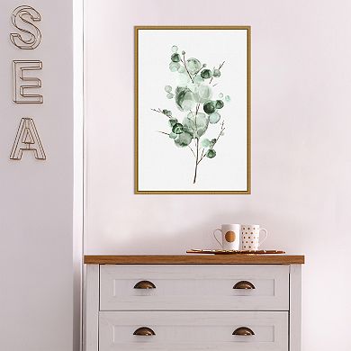 Amanti Art Tender Sprout I Eucalyptus Framed Canvas Wall Art