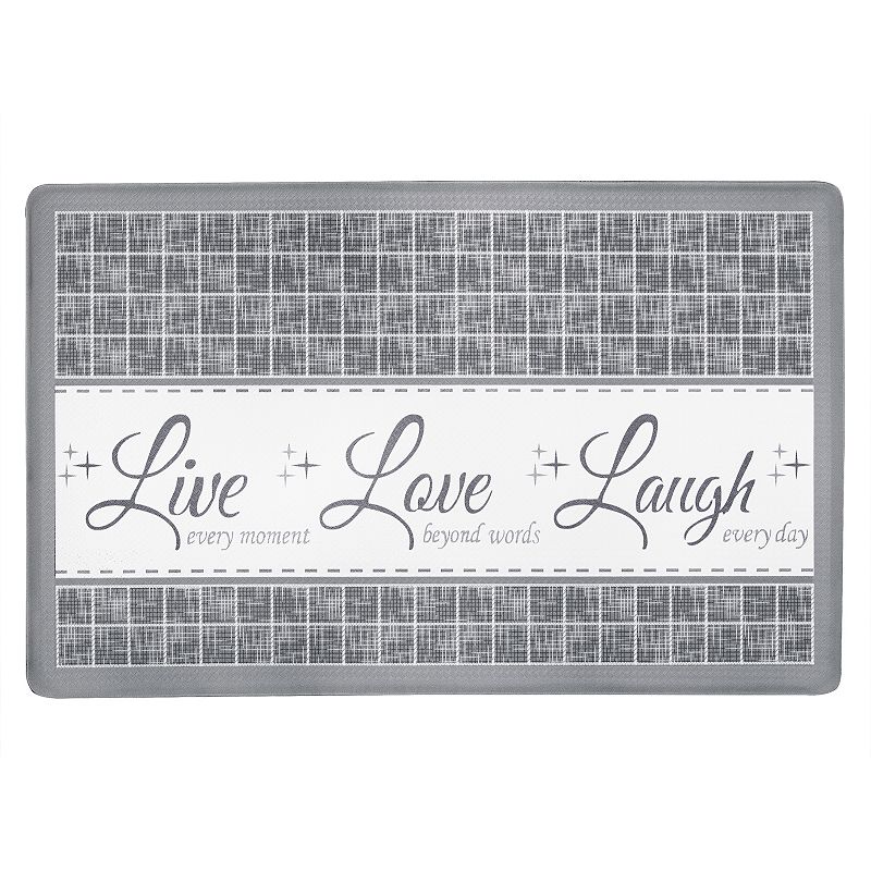 Achim Live, Love, Laugh Anti-Fatigue Mat - 18 x 30, Grey, 18X30