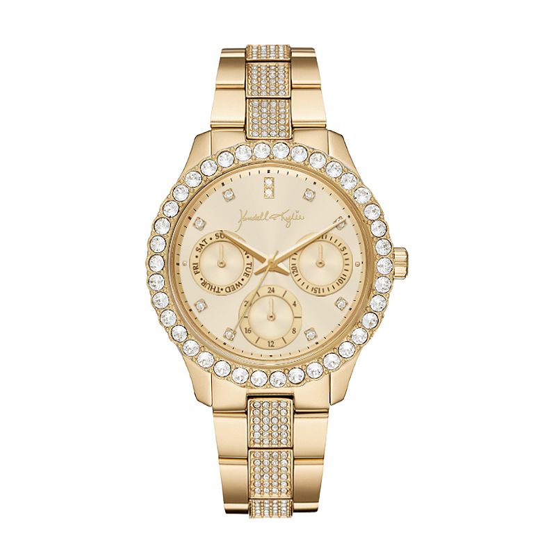 KENDALL + KYLIE Womens Crystal Expansion Watch, Size: Large, Gold