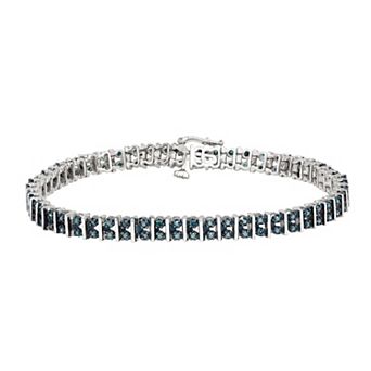 Jewelexcess Sterling Silver 1 Carat T.W. Blue Diamond Bracelet