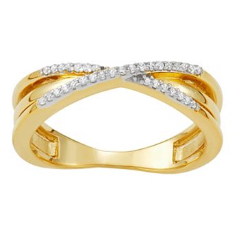 Jewelexcess 14k Gold Over Silver 1/10 Carat T.W. Diamond Ring