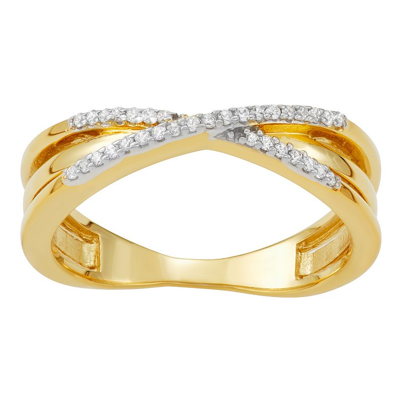 Jewelexcess 14k Gold Over Silver 1/10 Carat T.W. Diamond Ring, Womens, Siz
