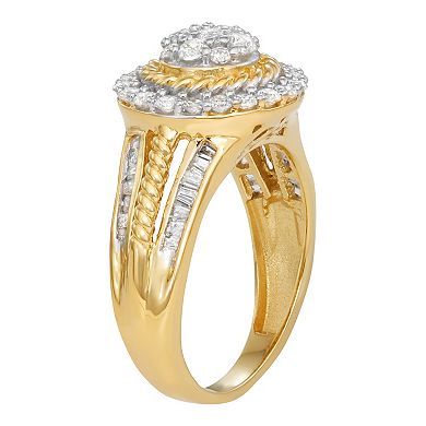 Jewelexcess 14k Gold Over Sterling Silver 1 Carat T.W. Diamond Ring