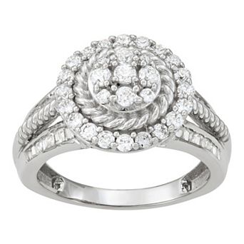Jewelexcess Sterling Silver 1 Carat T.W. Diamond Ring