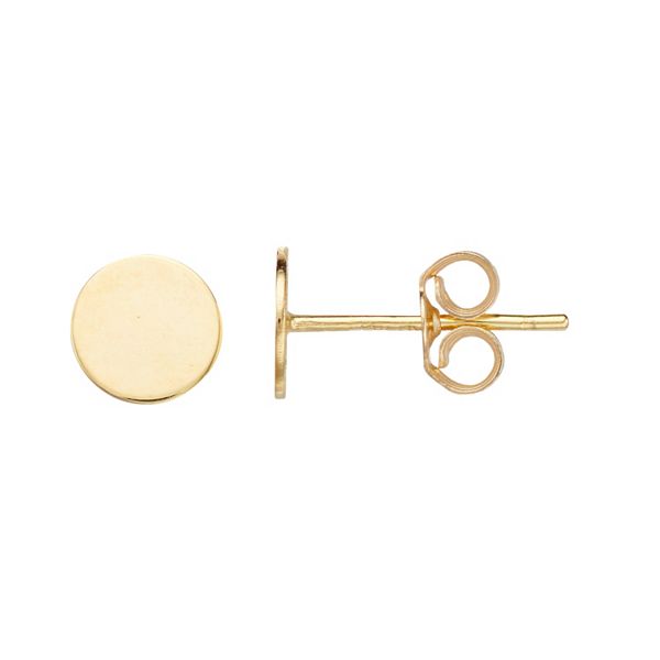 14k Yellow Gold Round Stud Earrings