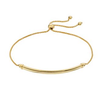 Karat Rush 14k Gold Polished Bar Adjustable Bracelet