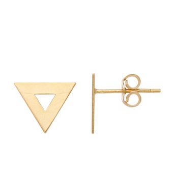 Karat Rush 14k Yellow Gold Open Triangle Stud Earrings