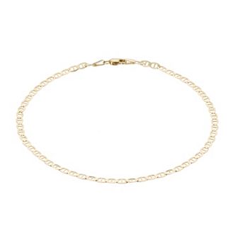 Karat Rush 10k Gold 3.2mm Mariner Chain Anklet