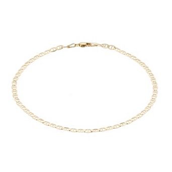 Karat Rush 10k Gold 3.2mm Mariner Chain Anklet
