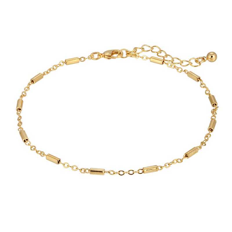 28176029 1928 Bar & Chain Anklet, Womens, Yellow sku 28176029