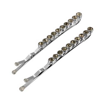 1928 Amethyst Color & Light Blue Simulated Crystal Bobby Pins Set