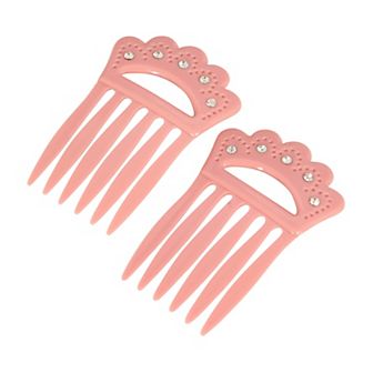 1928 Plastic with Clear Crystal Hair Comb Set