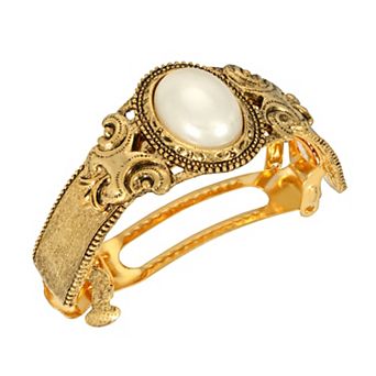 1928 Gold-Tone Carnelian Cameo Ponytail Holder