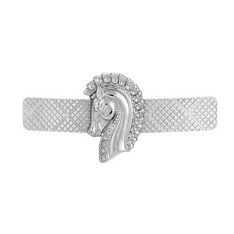 1928 Silver Tone Horse Head Hair Barrette
