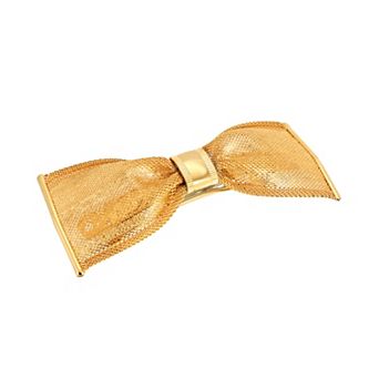 1928 Gold Tone Bow Hair Barrette