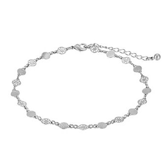 1928 Silver Tone Bohemian Chain Anklet