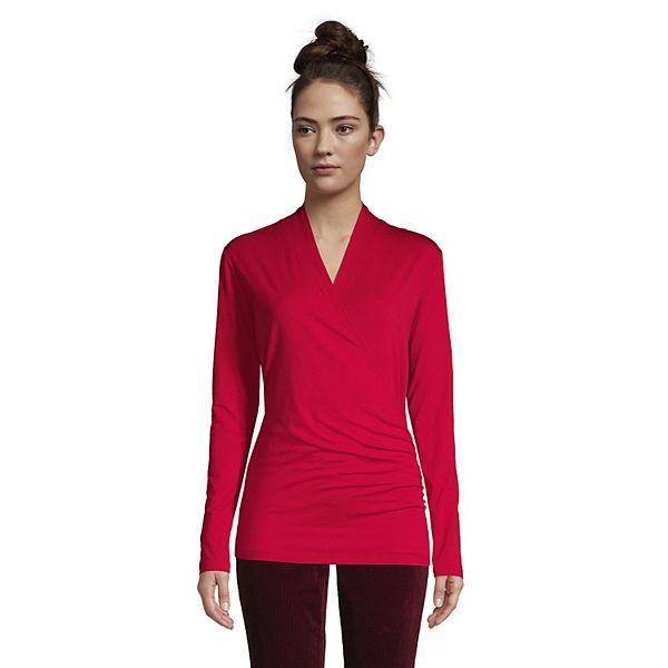 Petite Lands' End Surplice FauxWrap Top