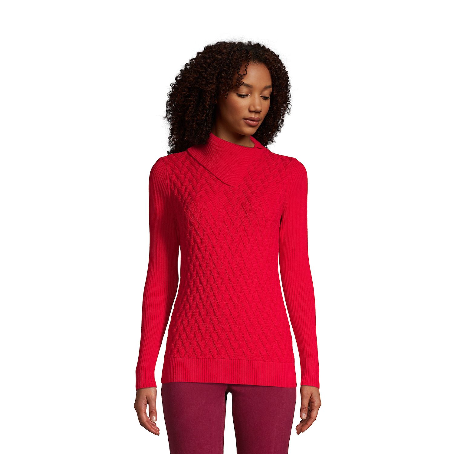 red turtleneck sweater women's