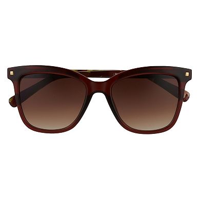 Women's ELLE™ 53mm Square Sunglasses with Tortoise Temples