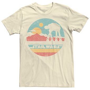 Men's Star Wars AT-AT Silhouette Title Logo Circle Tee