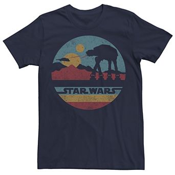 Men's Star Wars AT-AT Silhouette Title Logo Circle Tee