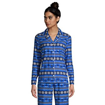 Women's Lands' End Long Sleeve Flannel Pajama Top