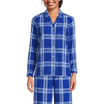 Women's Lands' End Long Sleeve Flannel Pajama Top