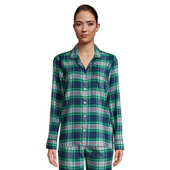 Women's Lands' End Long Sleeve Flannel Pajama Top