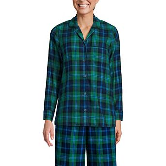 Women's Lands' End Long Sleeve Flannel Pajama Top