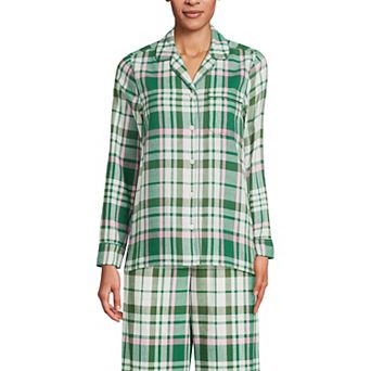 Women's Lands' End Long Sleeve Flannel Pajama Top