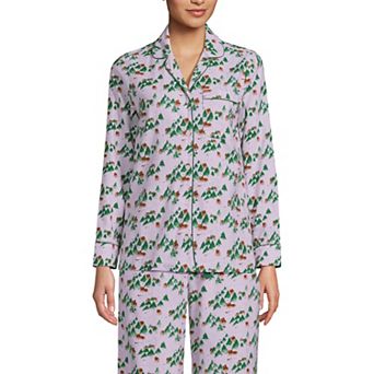 Women's Lands' End Long Sleeve Flannel Pajama Top