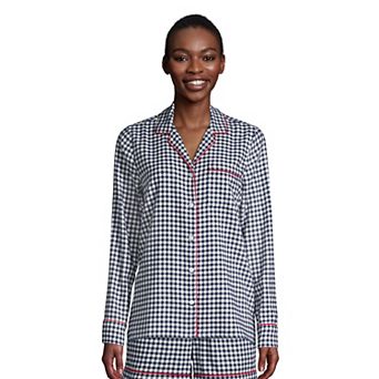 Women's Lands' End Long Sleeve Flannel Pajama Top