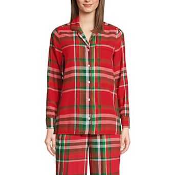 Women's Lands' End Long Sleeve Flannel Pajama Top