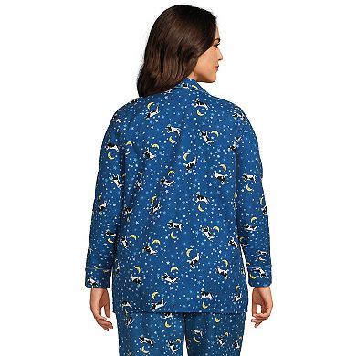 Plus Size Lands' End Long Sleeve Flannel Pajama Top