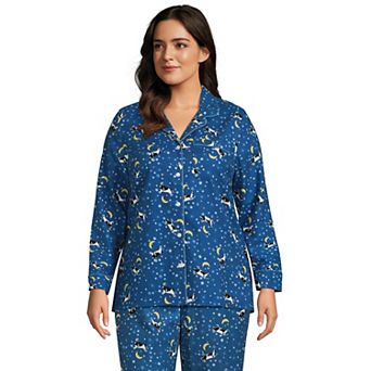 Plus Size Lands' End Long Sleeve Flannel Pajama Top