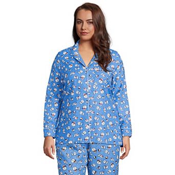 Plus Size Lands' End Long Sleeve Flannel Pajama Top