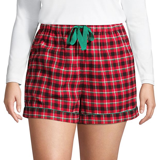 Plus Size Lands End Flannel Pajama Shorts