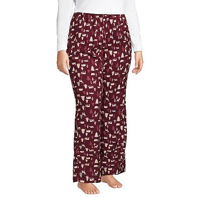 Plus Size Lands' End Women's Flannel Cotton Pajama Pants