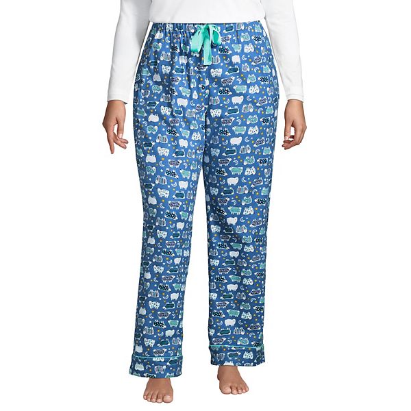 Plus Size Lands' End Women's Flannel Cotton Pajama Pants