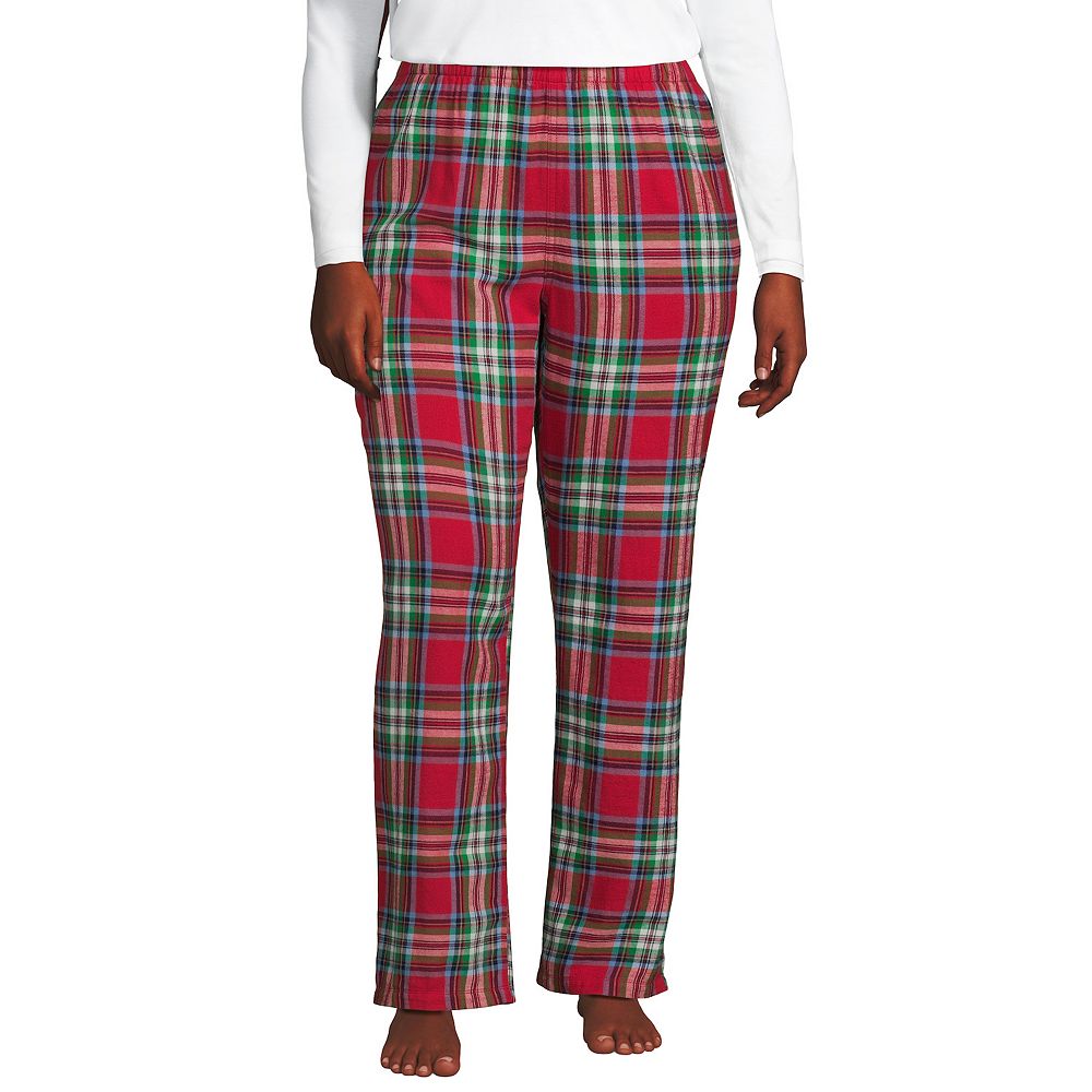 Plus Size Lands' End Women's Flannel Cotton Pajama Pants