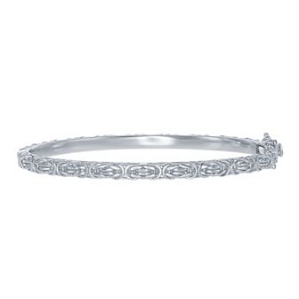 Argento Bella Sterling Silver Byzantine Design Bangle Bracelet