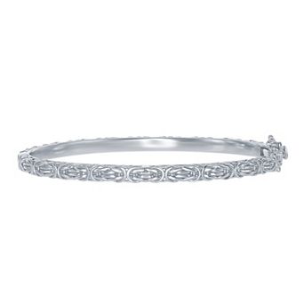 Argento Bella Sterling Silver Byzantine Design Bangle Bracelet