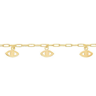 Argento Bella 14k Gold Over Sterling Silver Charm Anklet