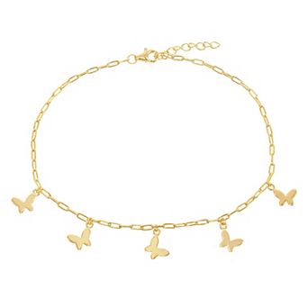 Argento Bella 14k Gold Over Sterling Silver Charm Anklet